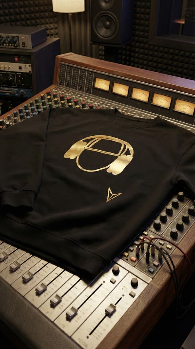 Gold Beat Head sweater detail